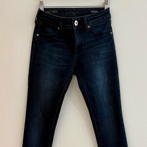 DL 1961 Skinny Straight Leg Jeans. Dark Wash. Emma Legging. Size 24.